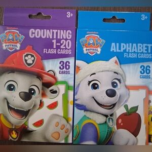 Paw Patrol Counting & Alphabet Flash Cards - Purple and Blue